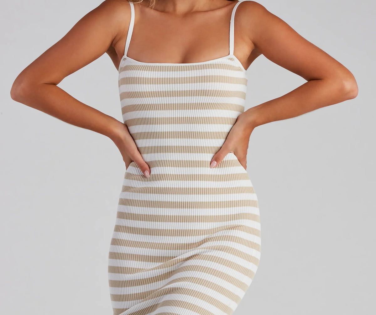 Earn Your Stripes Sweater Midi Dress