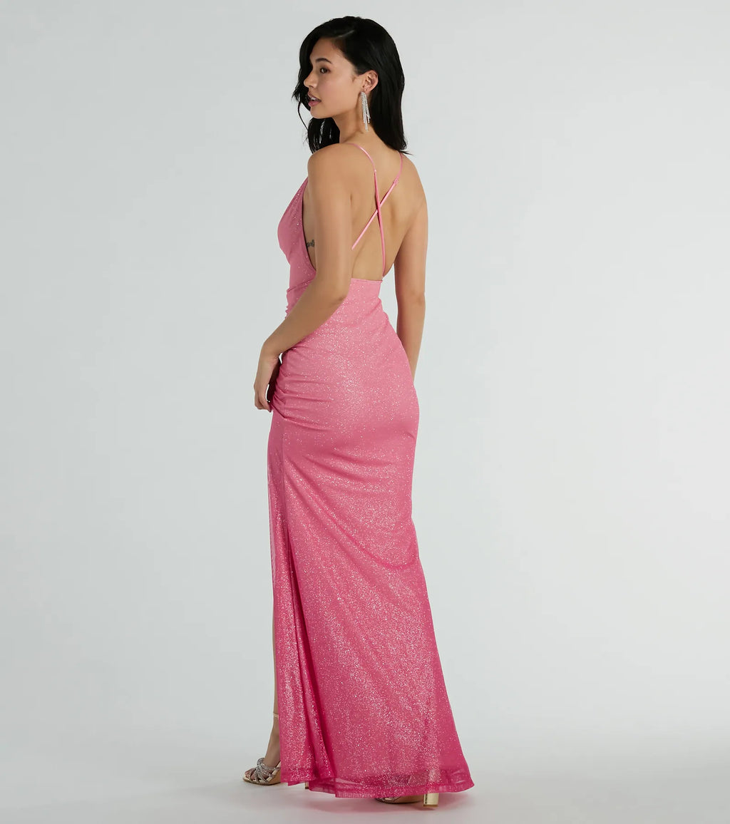 Kate Strappy Back Ombre Glitter Formal Dress