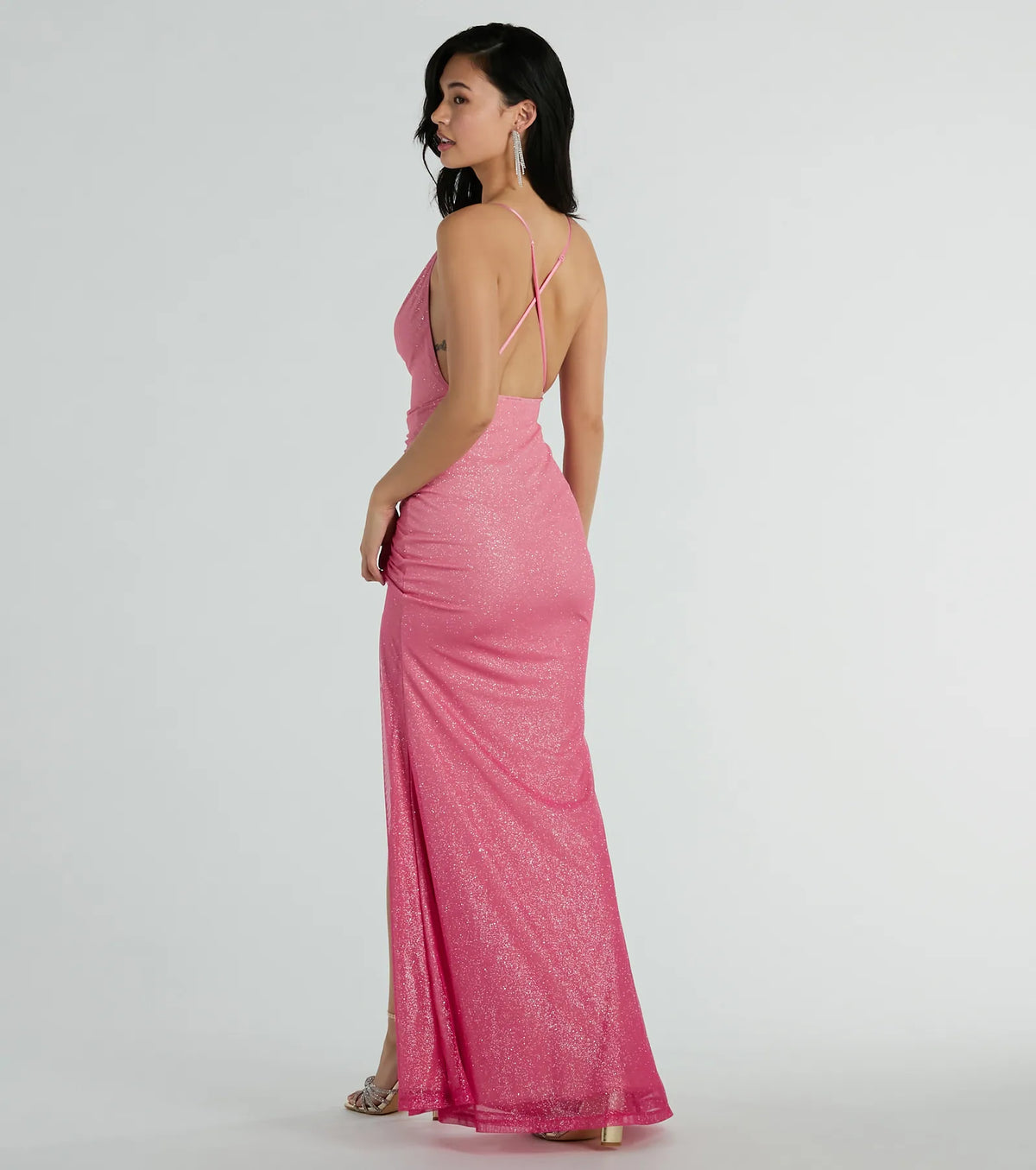 Kate Strappy Back Ombre Glitter Formal Dress