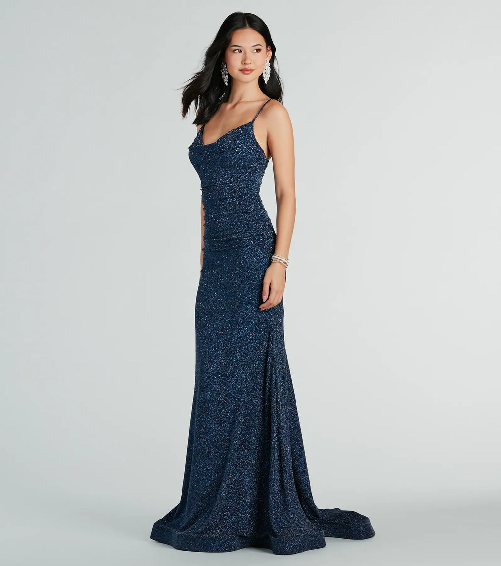 Shay Formal Lurex Glitter Dress