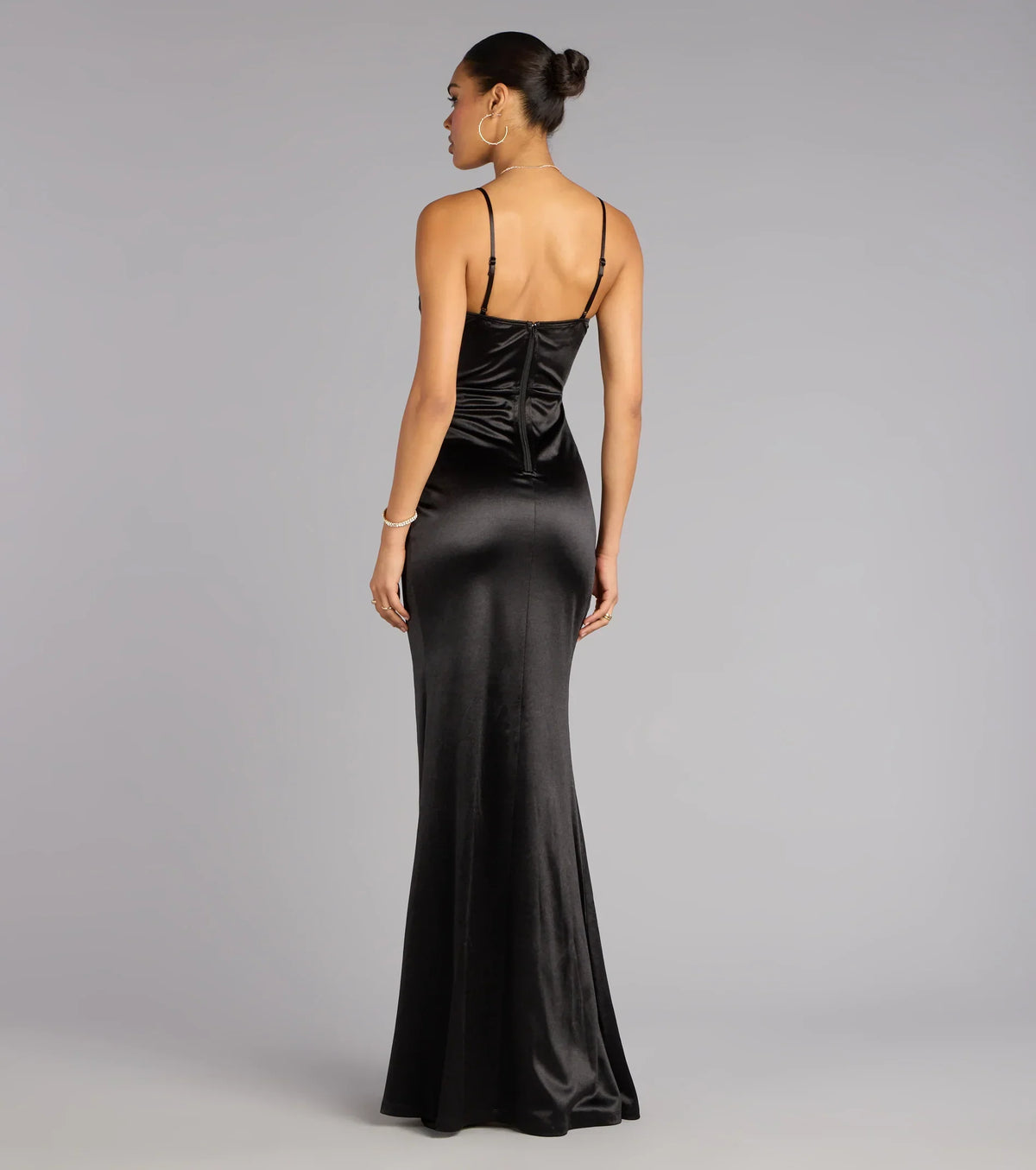 Stacie Satin Corset Wrap Formal Dress