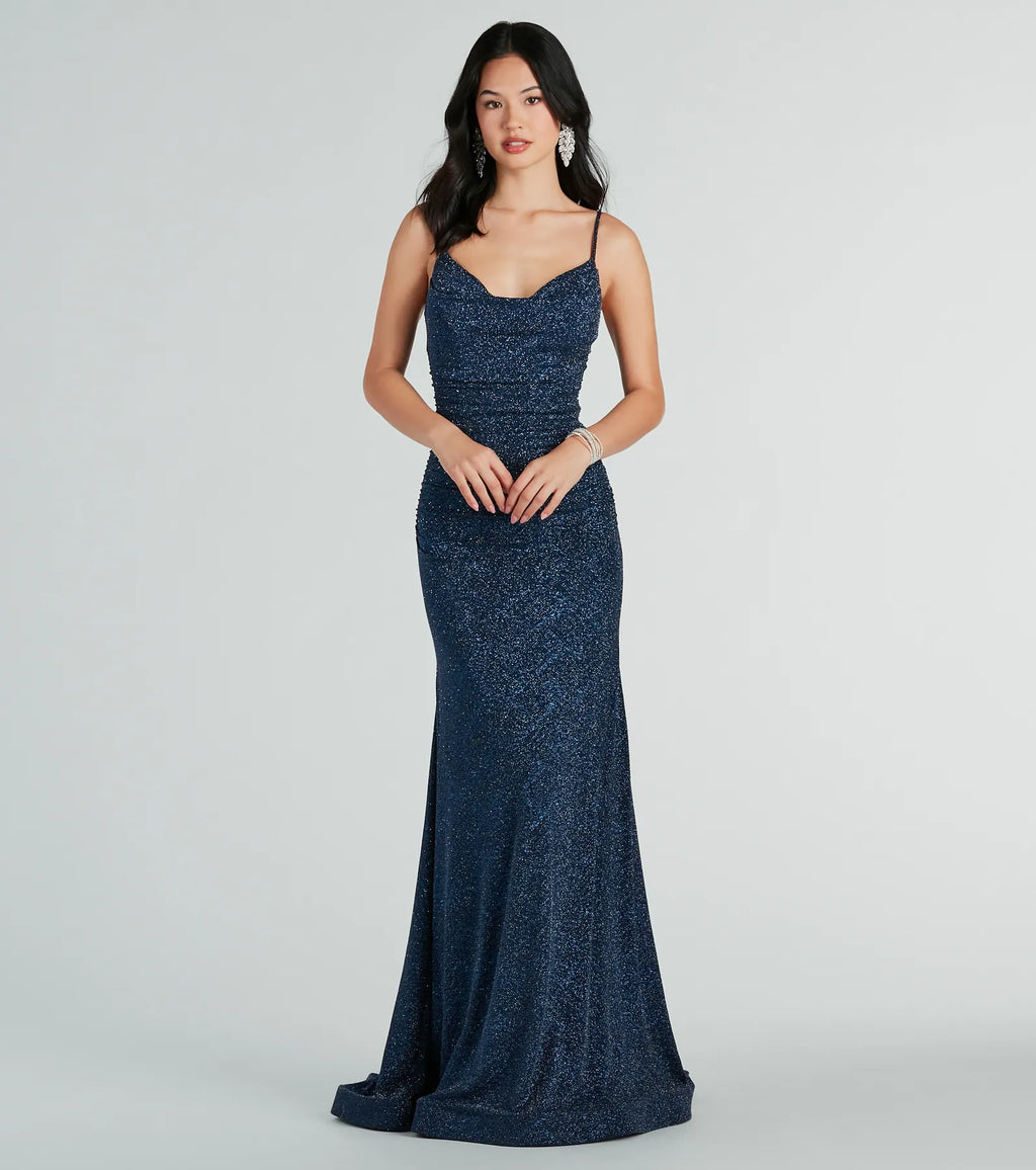 Shay Formal Lurex Glitter Dress