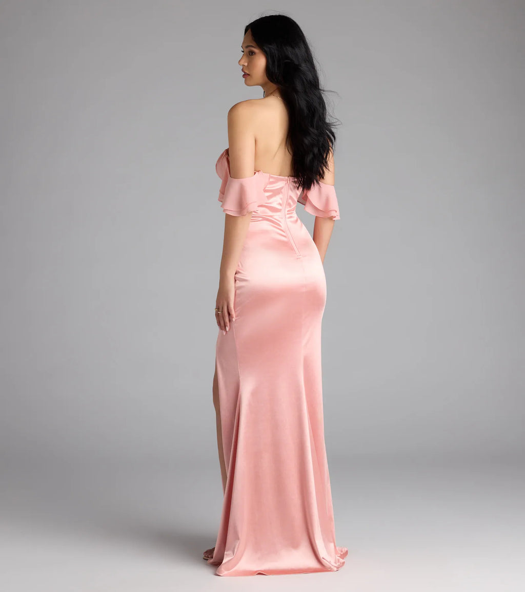 Cordella Sweetheart Mermaid Sit Satin Formal Dress