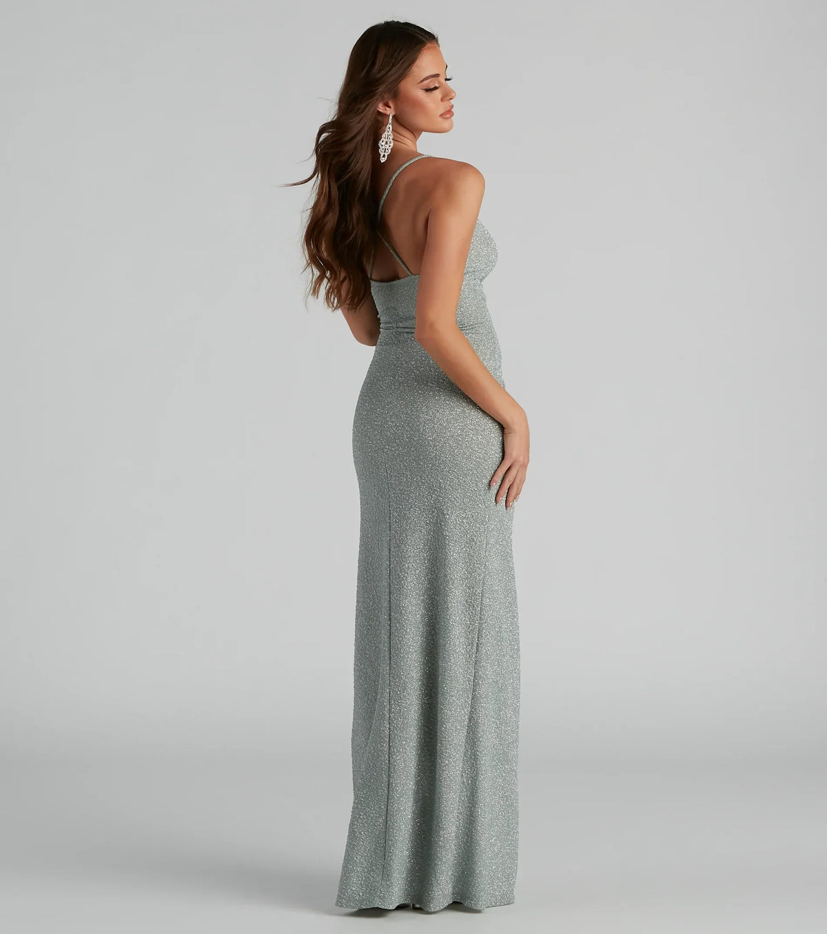 Leann Formal High Slit Glitter Dress