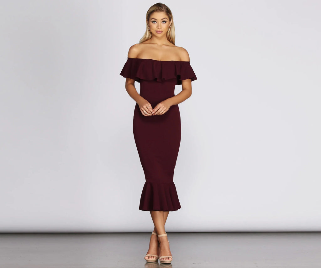 Ready And Ruffled Midi Dress