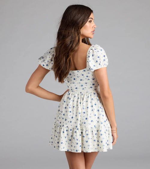 Cute And Sunny Floral Skater Dress