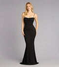Gwendolyn Glitter Knit Bow-Back Mermaid Dress