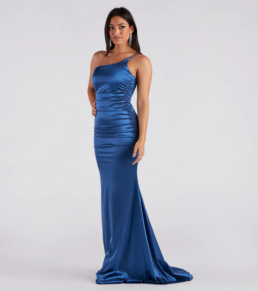 Faith Formal Glitter Ruche Mermaid Dress