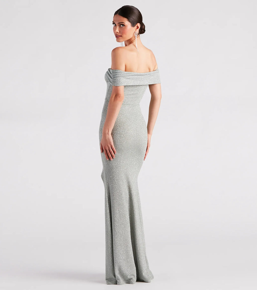 Meryl Formal Glitter Column Dress