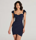 Arrive On The Scene Ruffle Bodycon Crepe Mini Dress