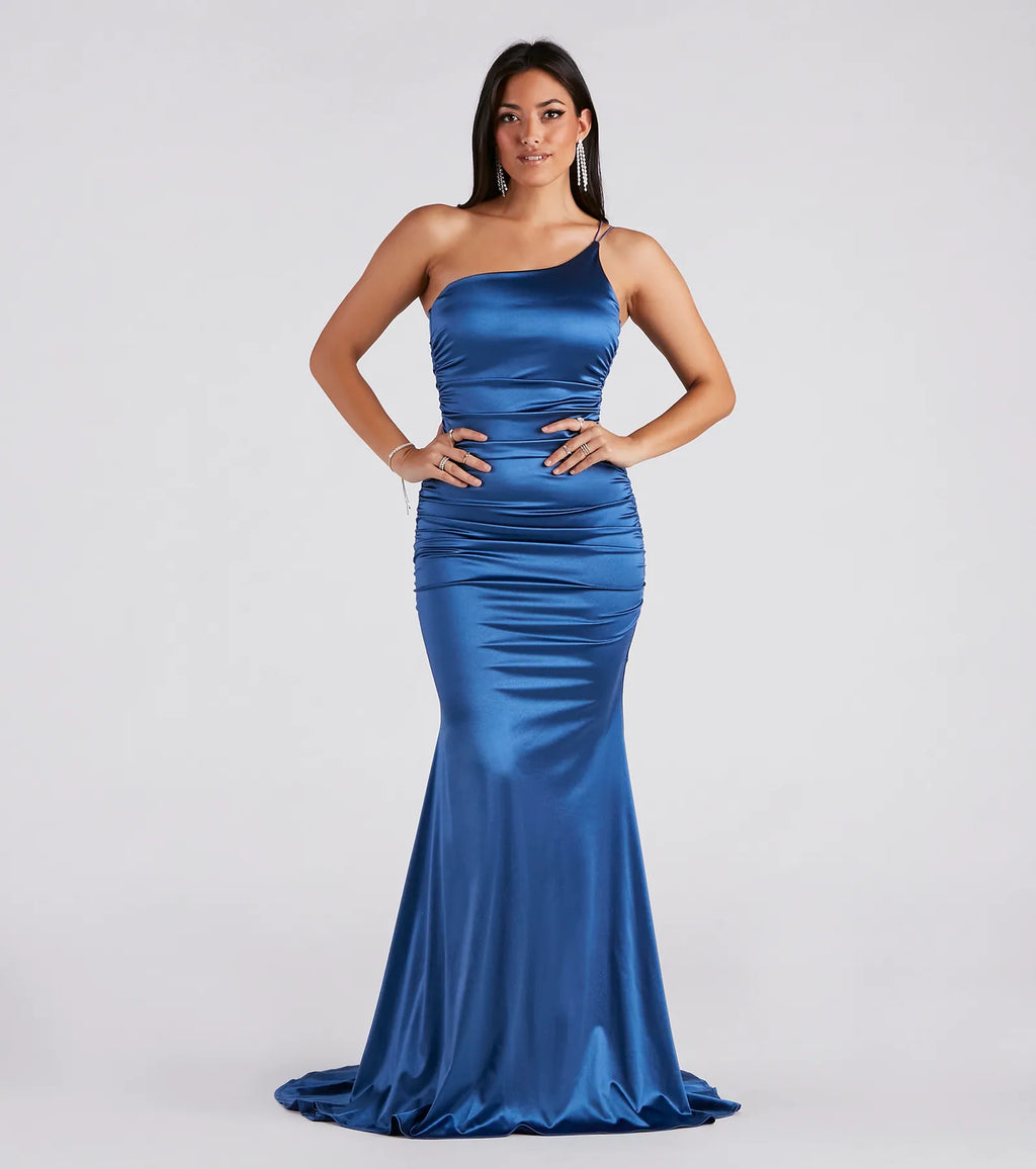 Faith Formal Glitter Ruche Mermaid Dress