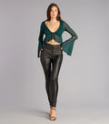 High-Rise Coated Skinny Pants