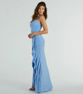 Laney Ruffled Slit Glitter Knit Mermaid Dress