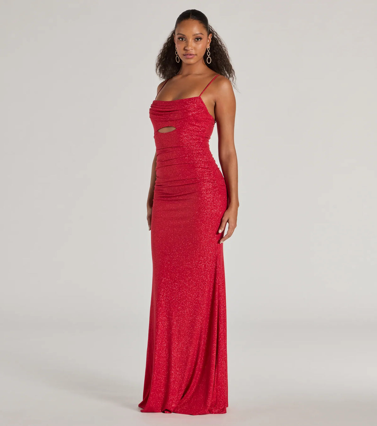 Harley Sleeveless Cutout Glitter Column Dress