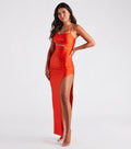 Celia Formal Cutout High Slit Column Dress