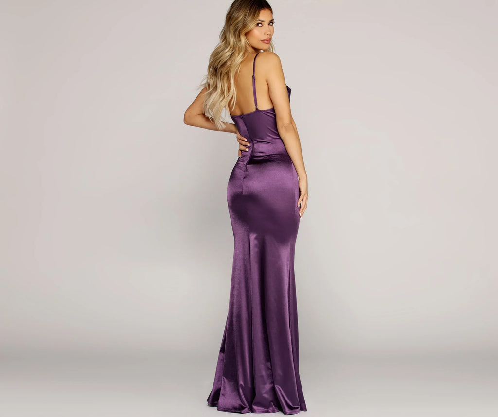 Antoinette Formal Luxe Satin Dress