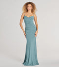 Patricia Glitter Cowl Neck Column Dress