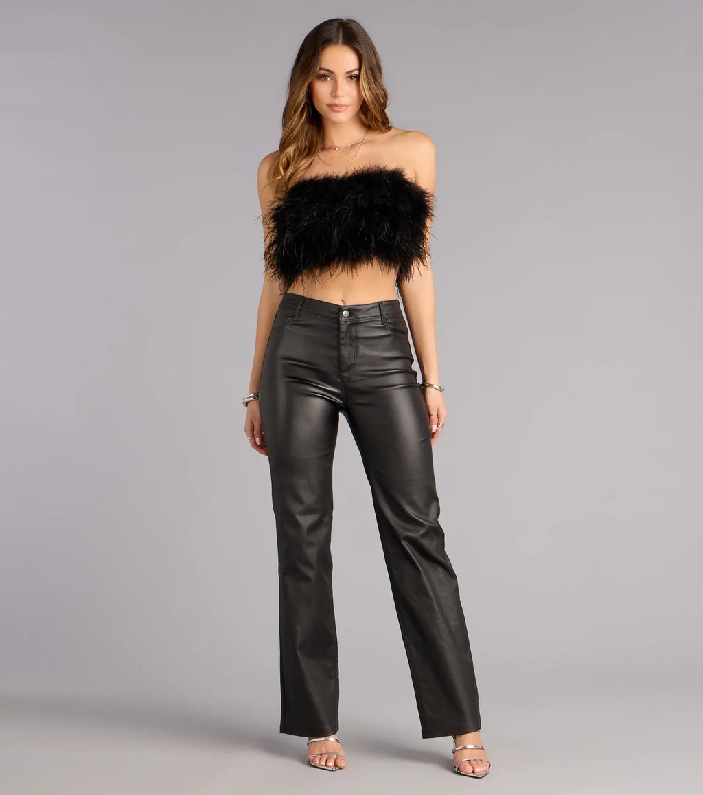 Walking The Walk Faux Leather Straight Leg Pants
