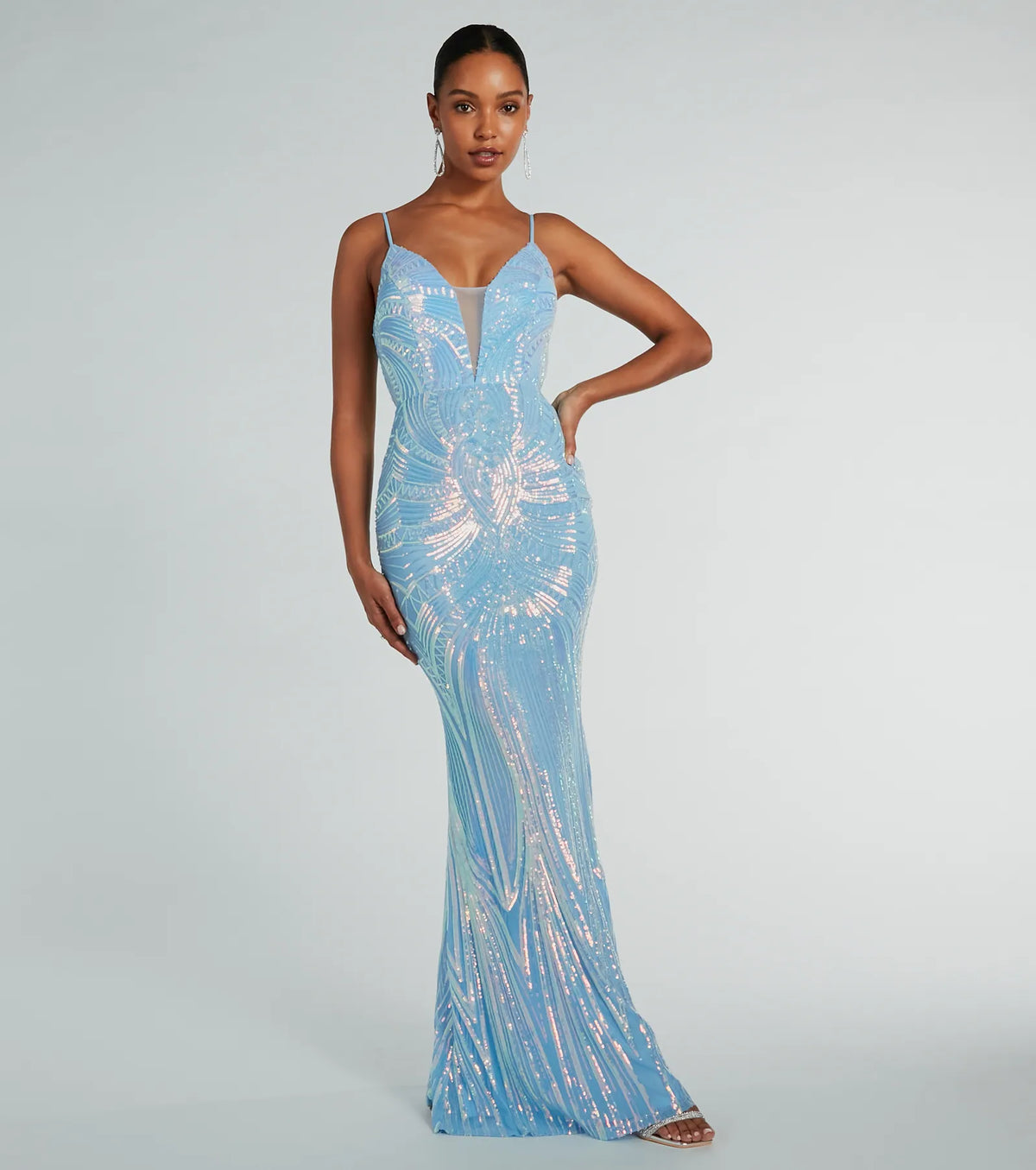 Pauline Formal Sequin Draped Bead Bodycon Dress